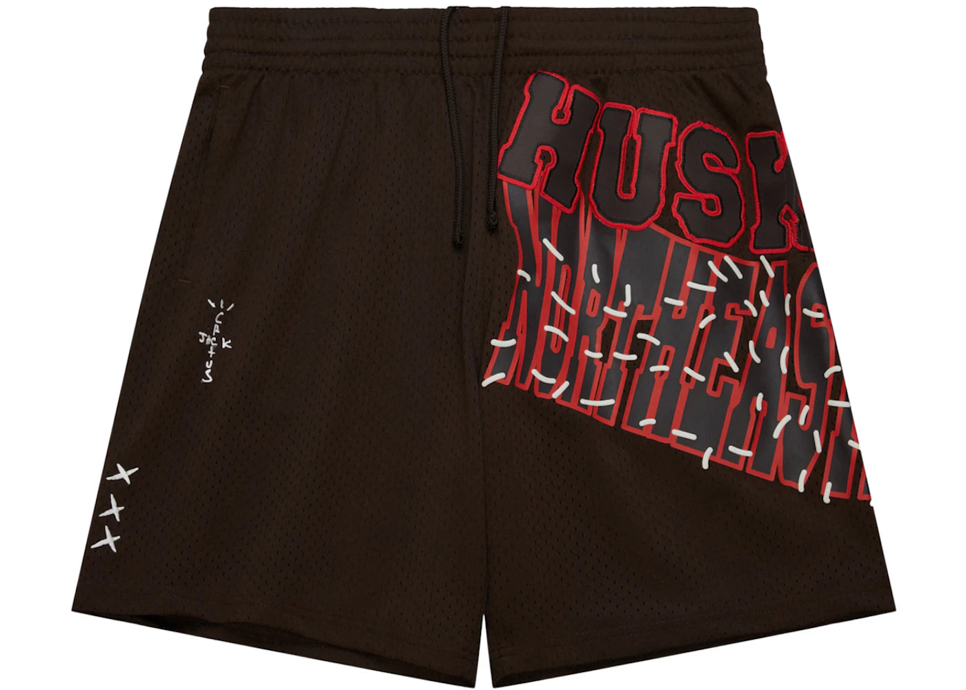 Travis Scott x Mitchell & Ness Northeastern Huskies Basketball Shorts Brown