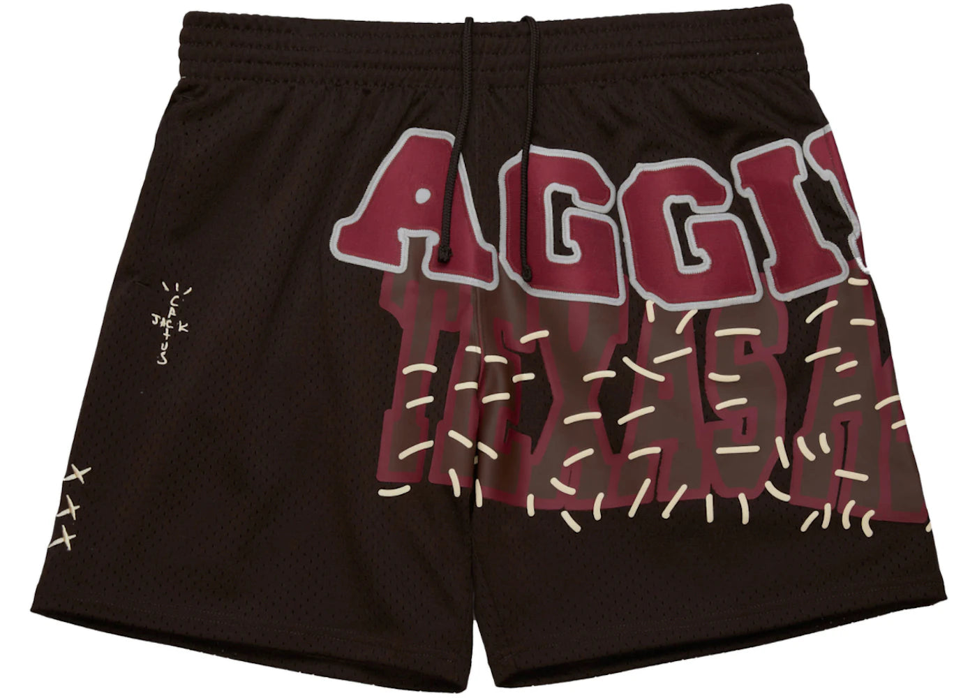 Travis Scott x Mitchell & Ness Texas A&M Aggies Basketball Shorts Brown