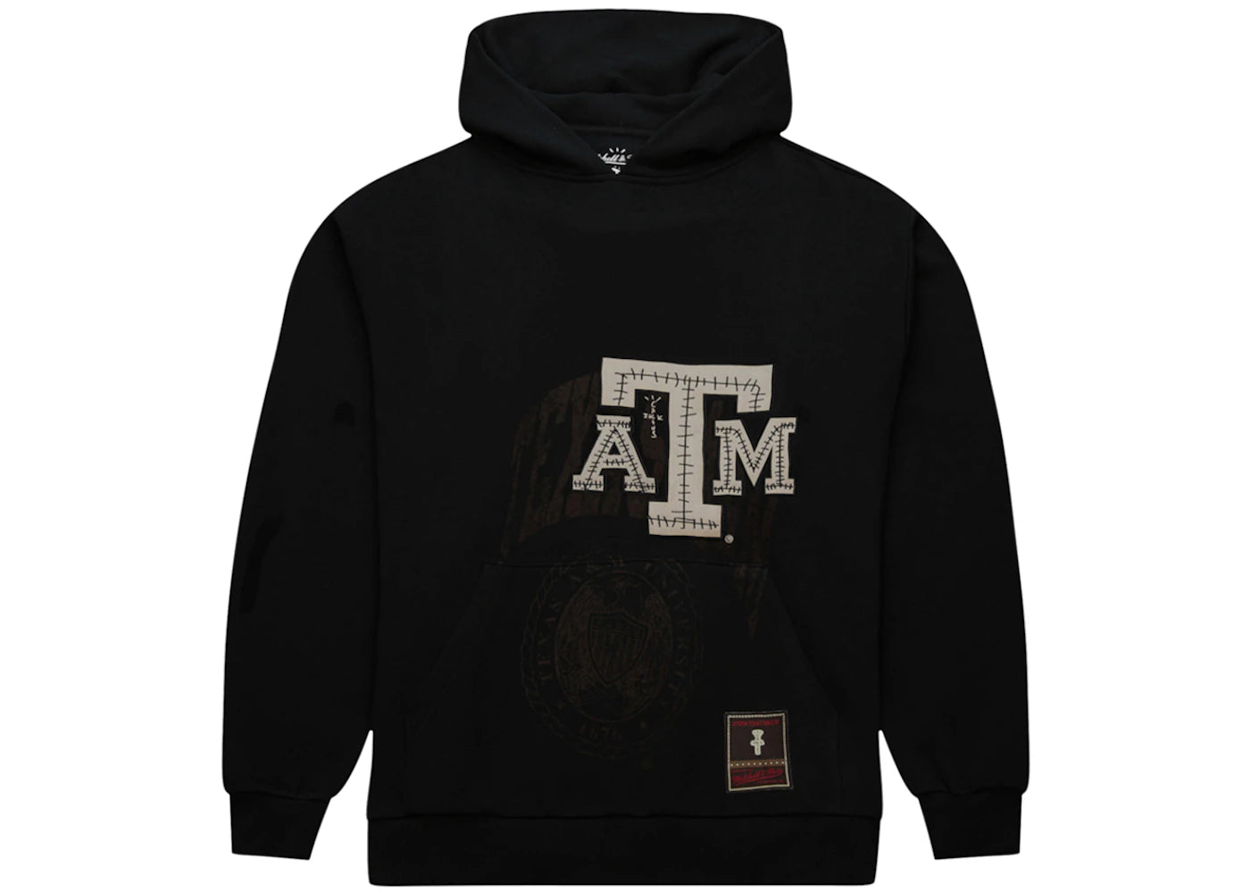 Travis Scott x Mitchell & Ness Texas A&M Aggies Overlap Pullover Hoodie Black