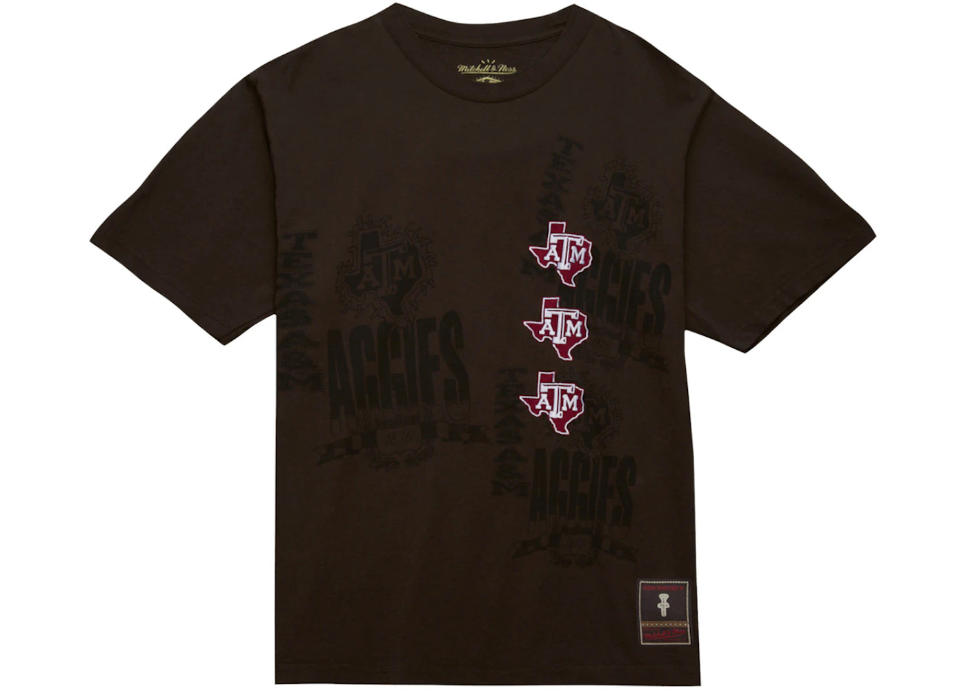 Travis Scott x Mitchell & Ness Texas A&M Aggies Seal T-Shirt Brown
