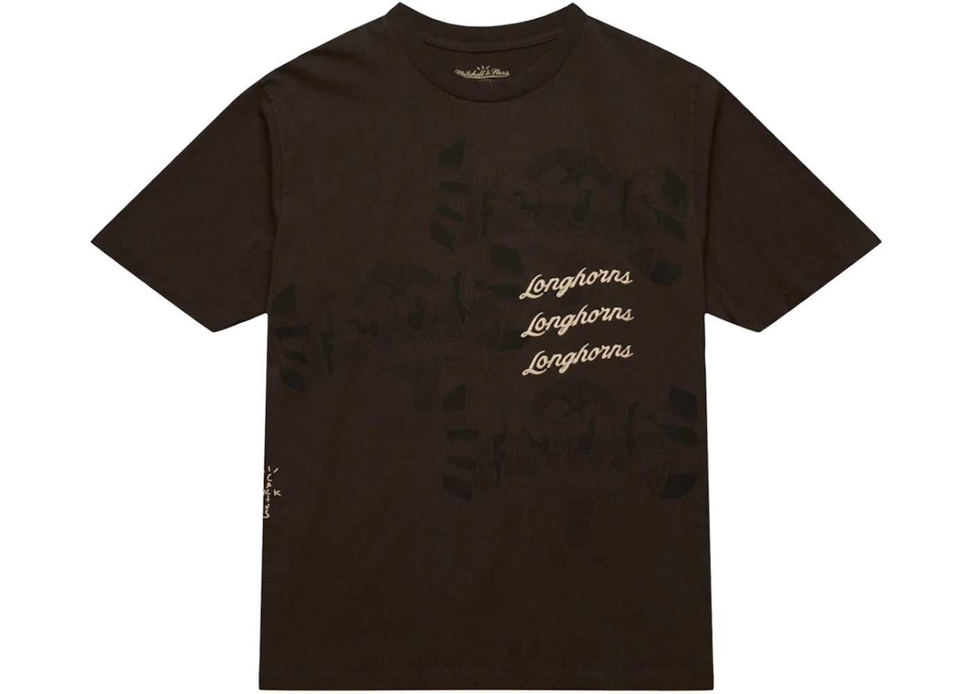 Travis Scott x Mitchell & Ness Texas Longhorns Seal T-Shirt Brown