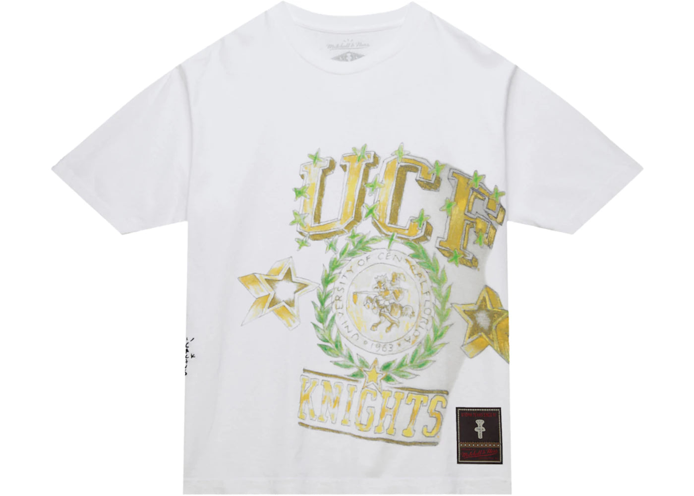 Travis Scott x Mitchell & Ness UCF Knights Hand-Drawn T-Shirt White