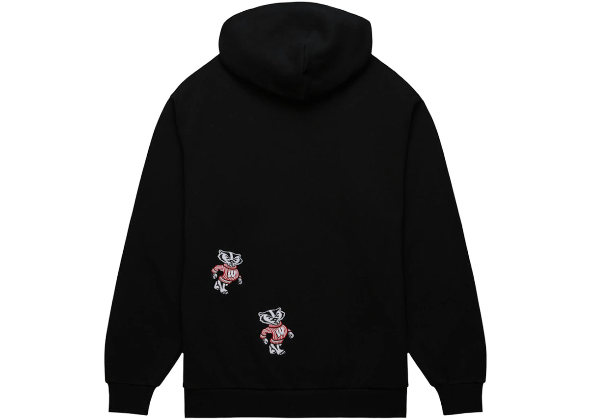 Travis Scott x Mitchell & Ness Wisconsin Badgers Overlap Pullover Hoodie Black
