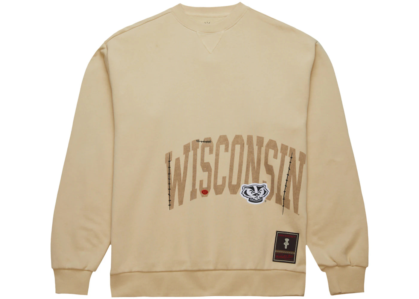 Travis Scott x Mitchell & Ness Wisconsin Badgers Pullover Sweatshirt Tan