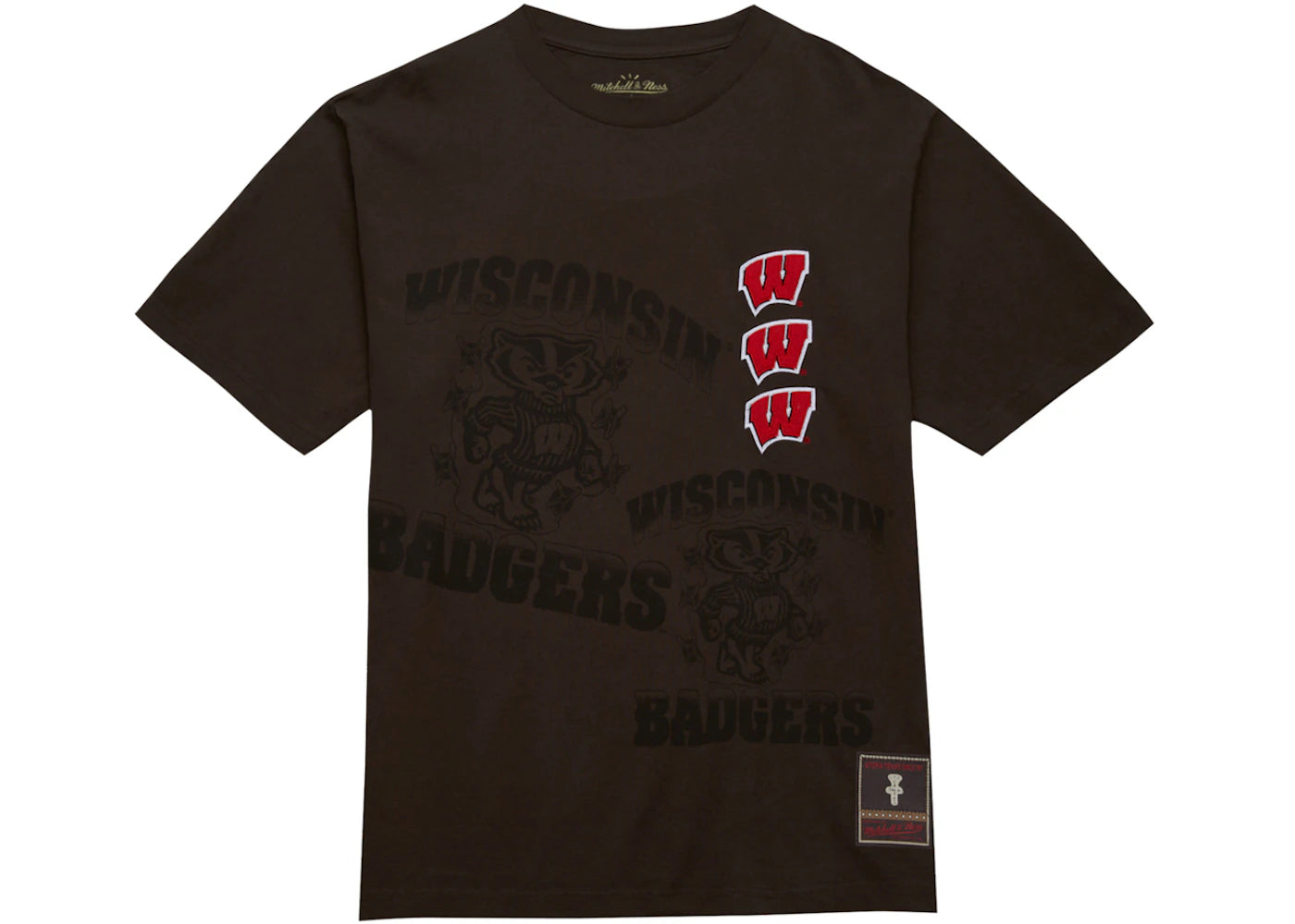 Travis Scott x Mitchell & Ness Wisconsin Badgers Seal T-Shirt Brown