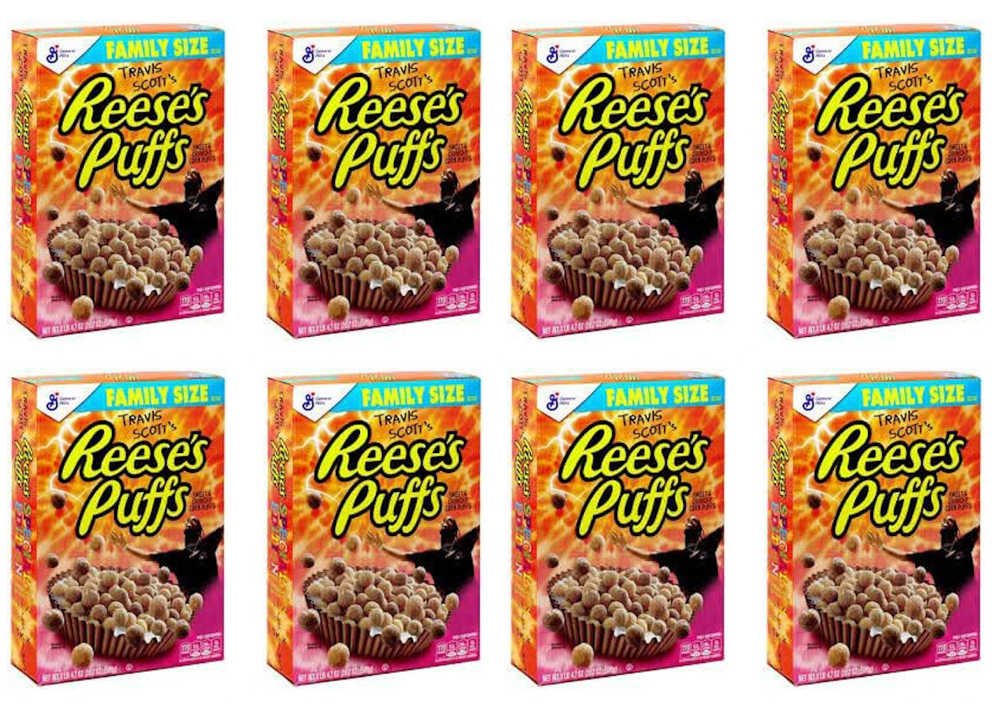 Travis Scott x Reese's Puffs Cereal Family Size 8x Lot (Not Fit For Human Consumption)