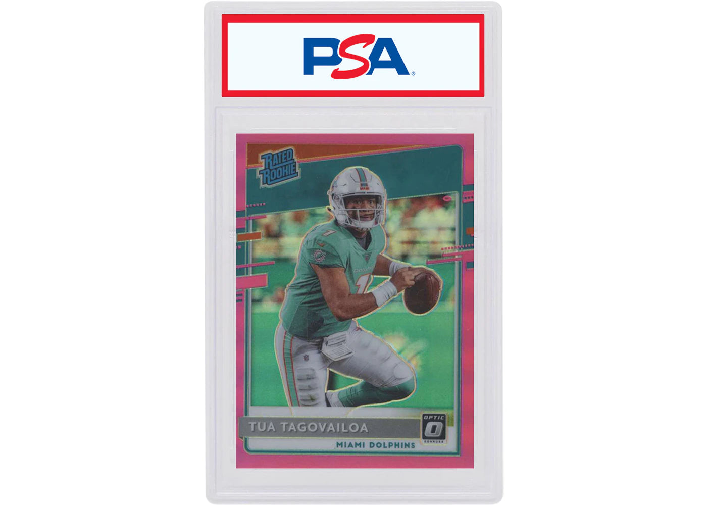Tua Tagovailoa 2020 Panini Donruss Rookie Optic Rated Rookie Preview Pink #302 (PSA or BGS Graded)