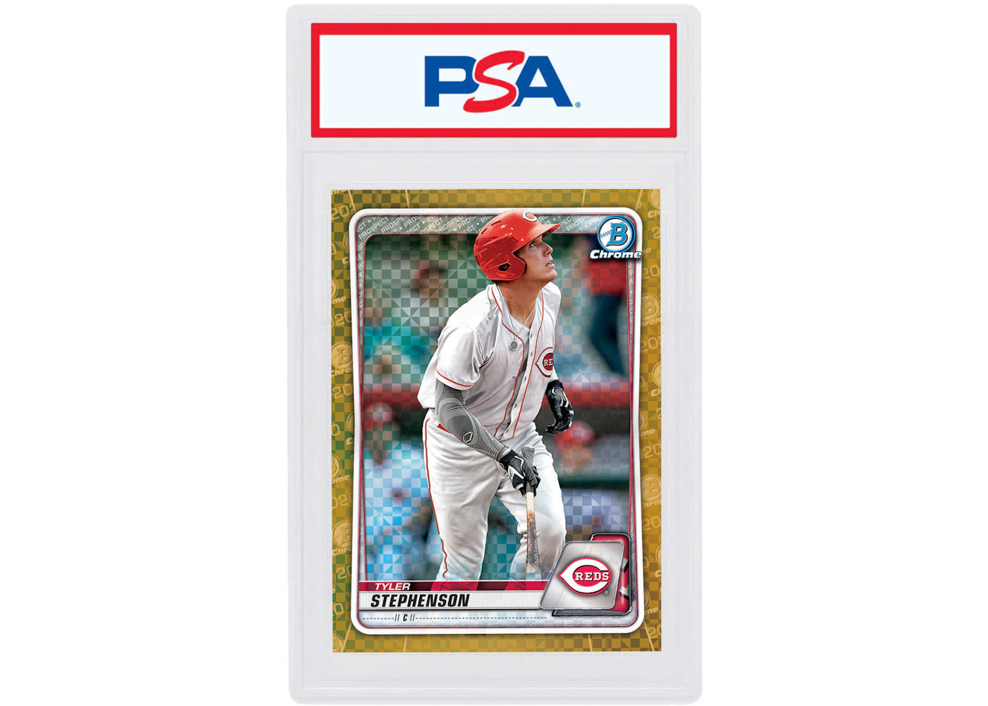 Tyler Stephenson 2020 Bowman Chrome X Gold X-Fractor /3 #BCP-228