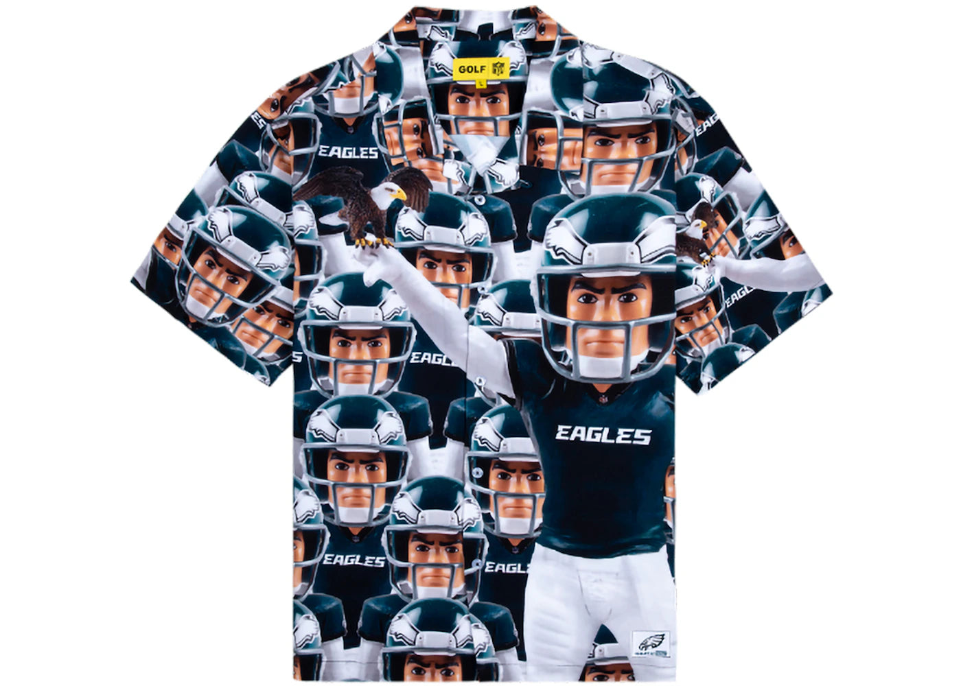 Tyler, The Creator Golf Wang x NFL Eagles Rayon Button Up Shirt Multicolor