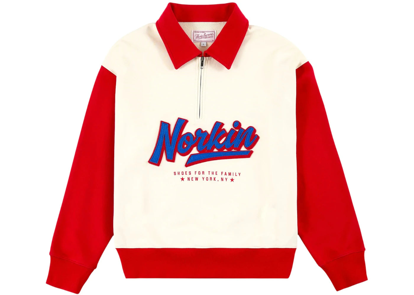 Golf Wang x Marty Supreme Norkin Quarter Zip Pullover Cream White/Red