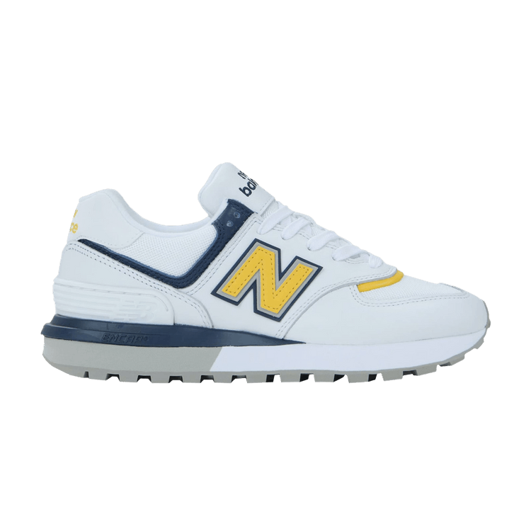 New Balance 574 White Navy Green Yellow