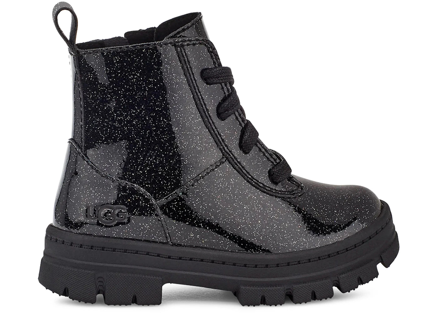 UGG Ashton Lace Up Boot Glitter Black (Toddler)