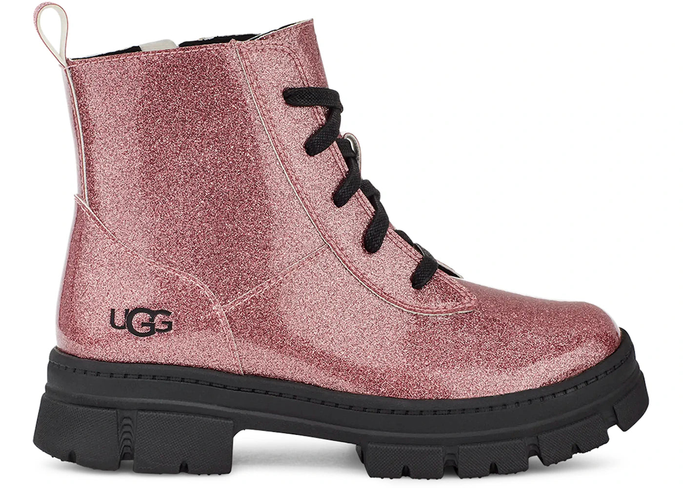 UGG Ashton Lace Up Glitter Boot Glitter Pink (Kids)