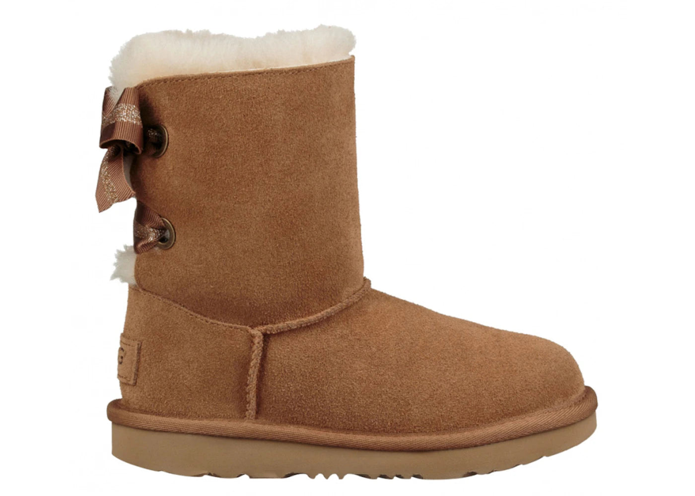 UGG Bailey Bow II Boot Customizable Ribbon Chestnut (Kids)