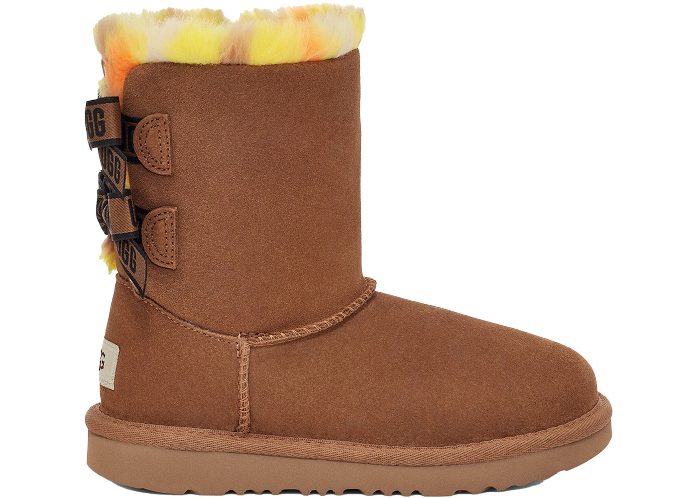 UGG Bailey Bow Plaid Punk Boot Chestnut (Kids)