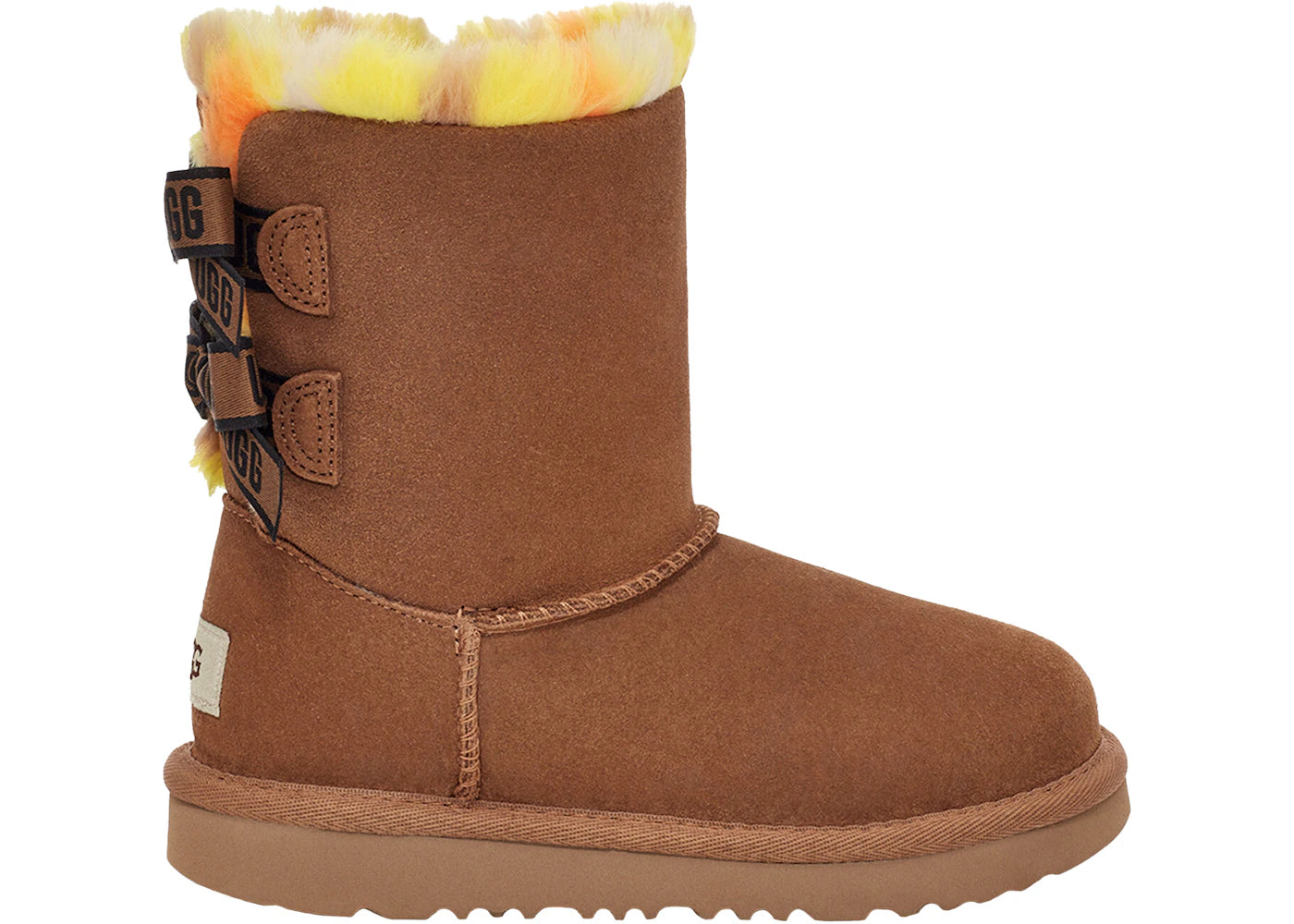 UGG Bailey Bow Plaid Punk Boot Chestnut (Toddler)