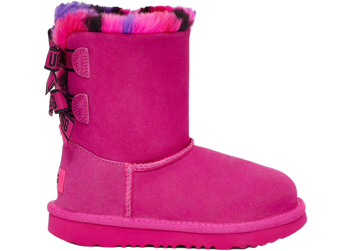 UGG Bailey Bow Plaid Punk Boot Rock Rose (Toddler)