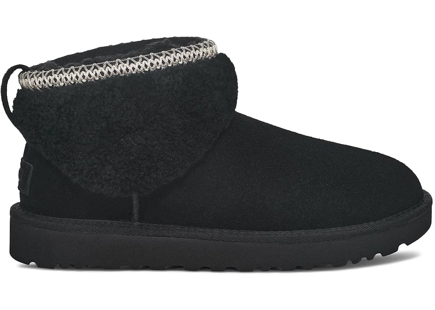 UGG Classic Ultra Mini Maxi Curly Boot Black (Women's)