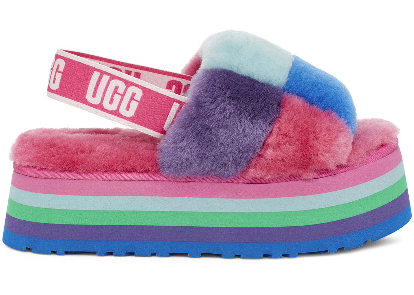 UGG Disco Checker Slide Pride Rainbow Blue (Women's)
