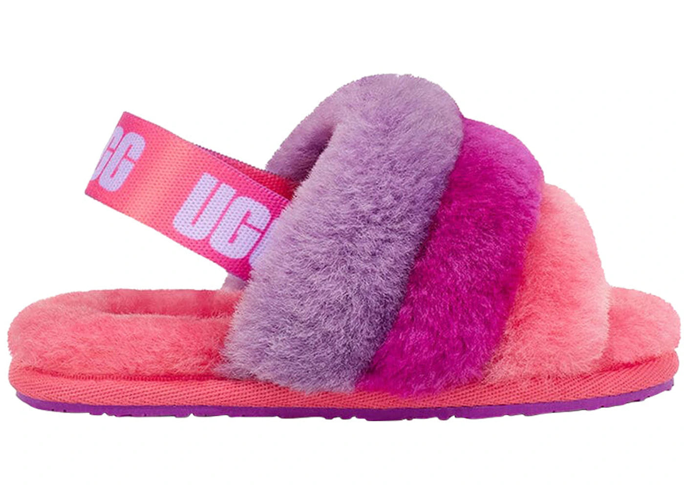 UGG Fluff Yeah Slide Purple Rainbow (Toddler)