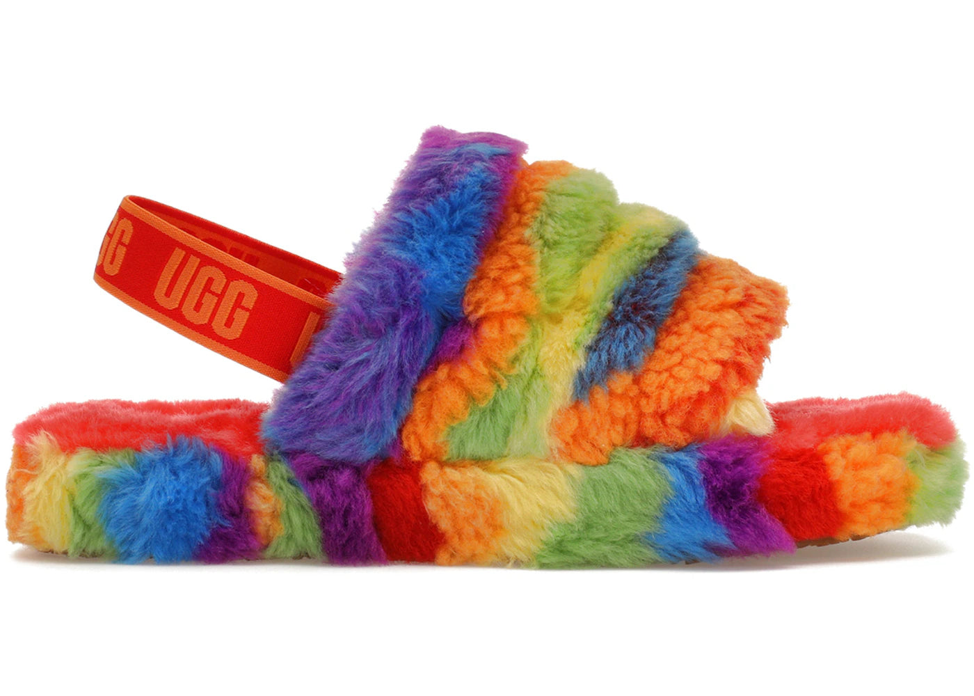 UGG Fluff Yeah Slide Rainbow Stripes (Kids)