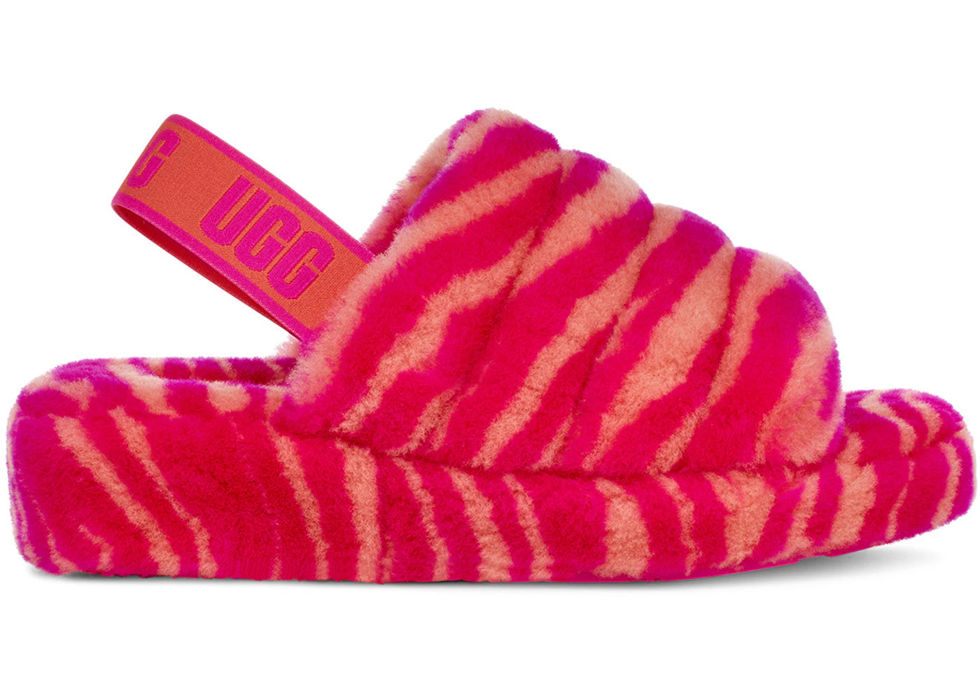 UGG Fluff Yeah Slide Zebra Rock Rose (Women's)