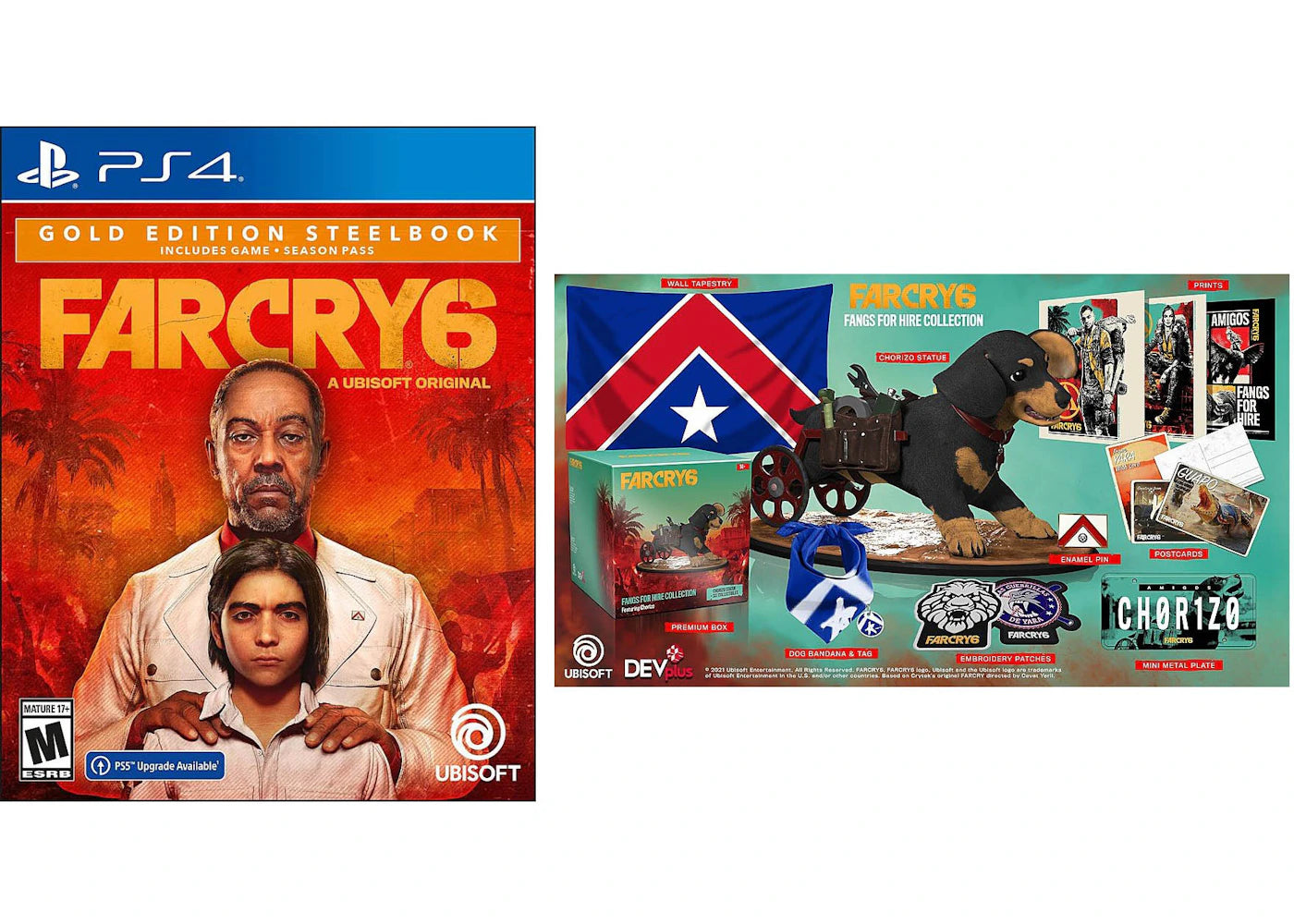 Ubisoft PS4 Far Cry 6 & DPI Inc: Fangs for Hire Collection Gold Edition Steelbook Video Game Bundle