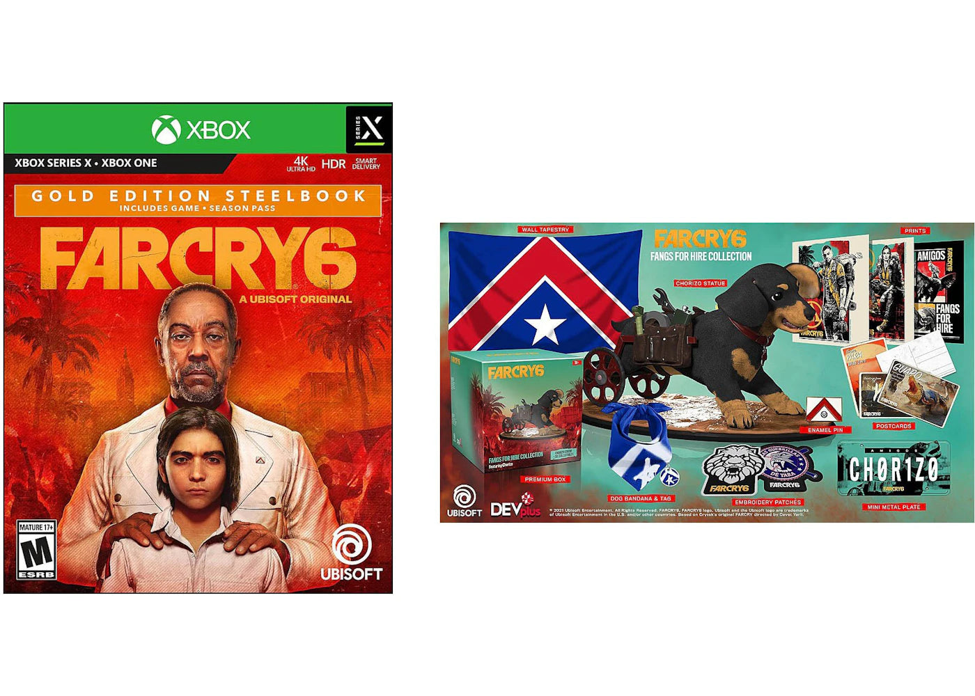 Ubisoft Xbox One/X Far Cry 6 & DPI Inc: Fangs for Hire Collection Gold Edition Steelbook Video Game Bundle