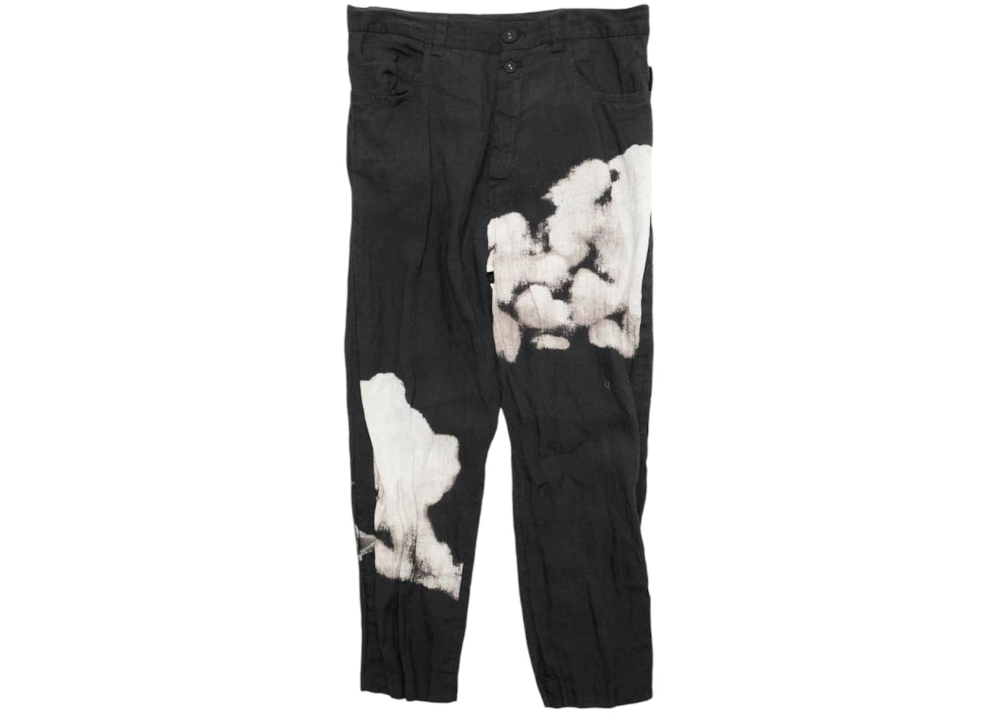 Undercover Printed Linen Trousers Black Base