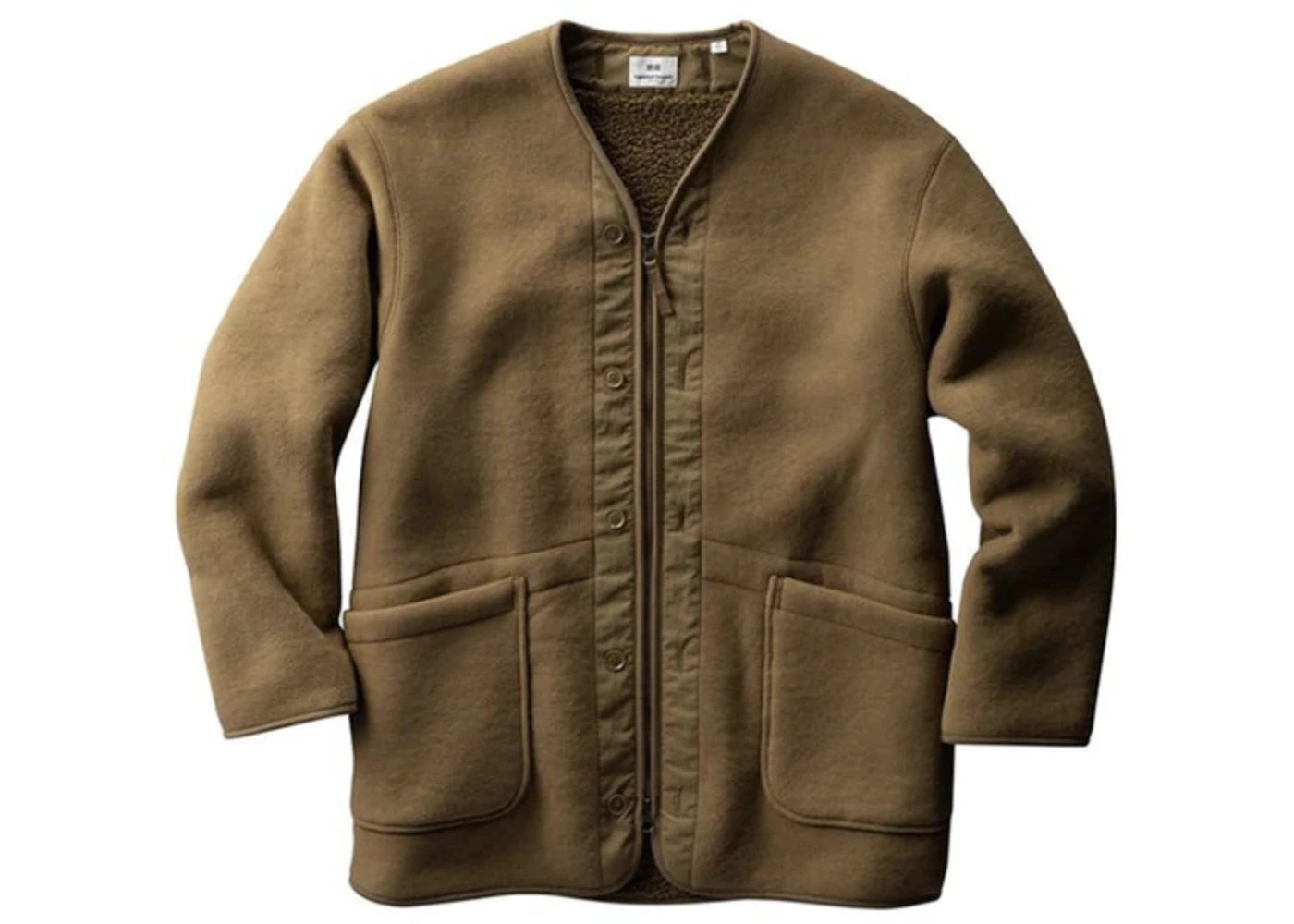 Uniqlo x Engineered Garments Fleece Collarless Coat (Japanese Sizing) Brown