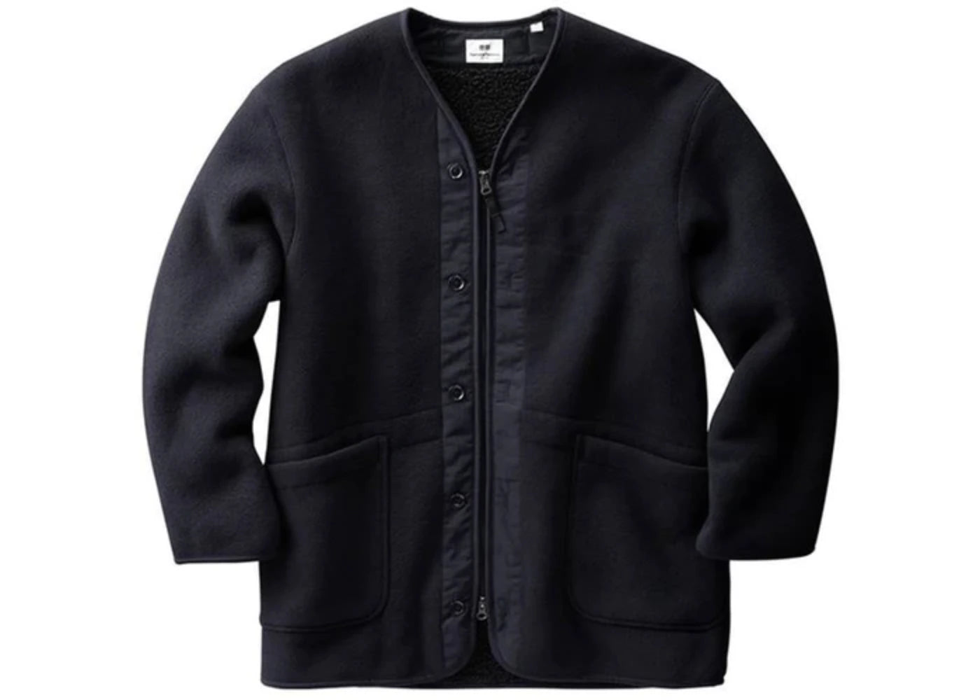 Uniqlo x Engineered Garments Fleece Collarless Coat (Asia Sizing) Navy