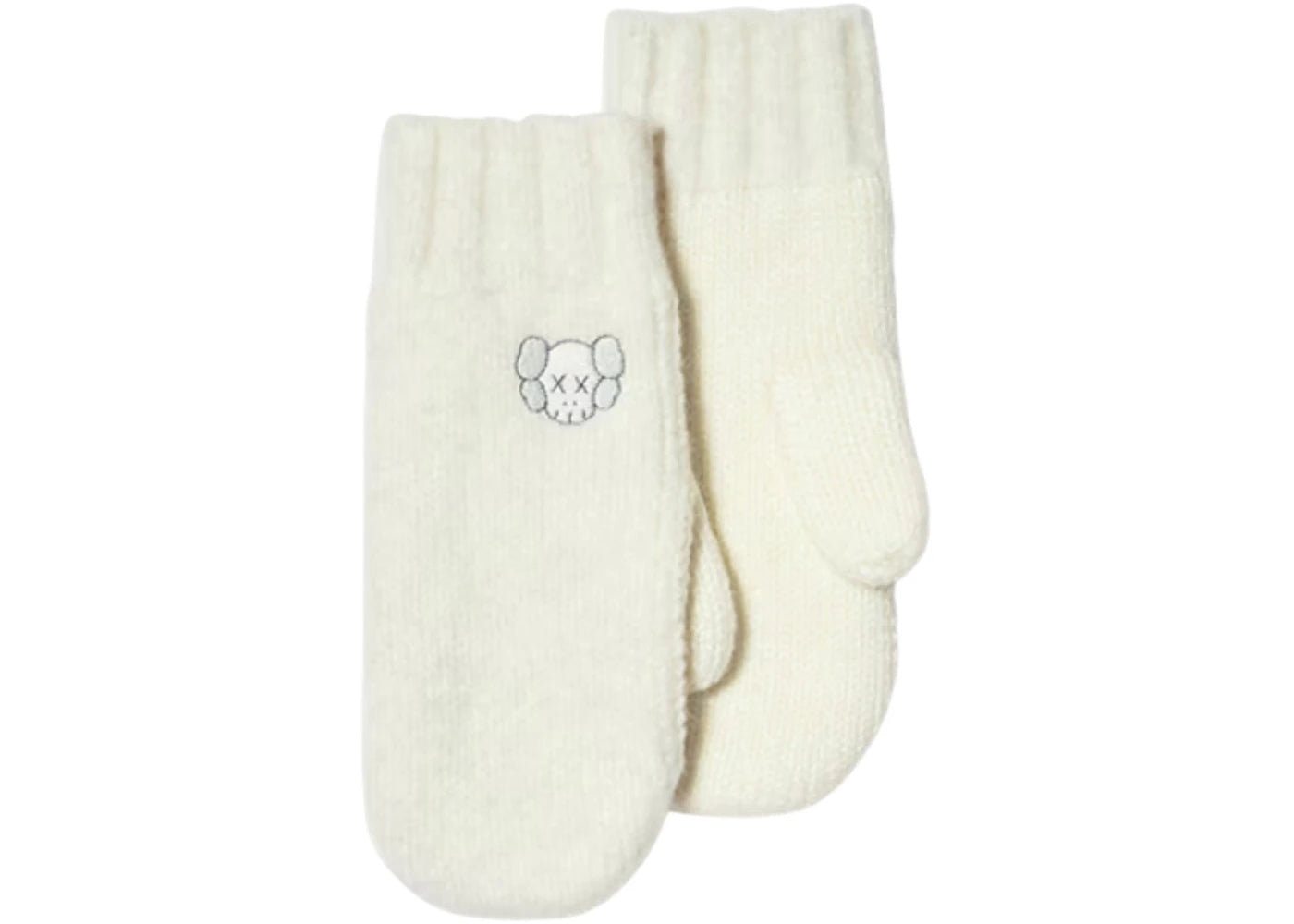 Uniqlo x KAWS Kids Heat Tech Yarn Knitted Mittens Off White