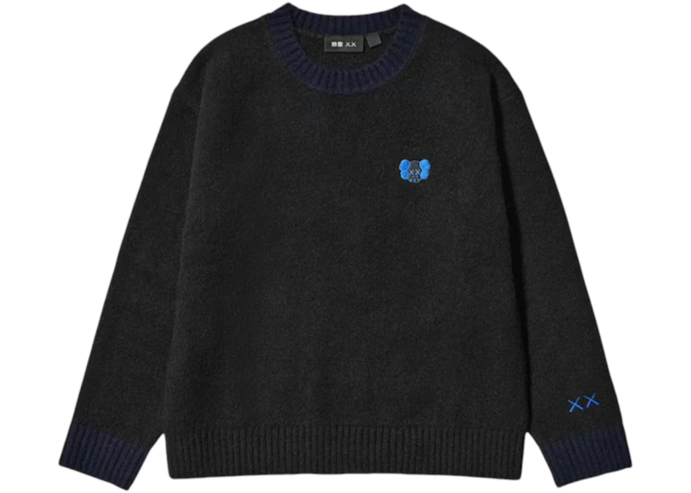 Uniqlo x KAWS Kids Souffle Yarn Crewneck Sweater Black