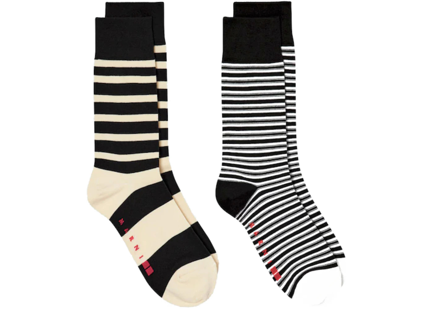Uniqlo x MARNI Border Socks (Asia Sizing) (Set of 2) Black