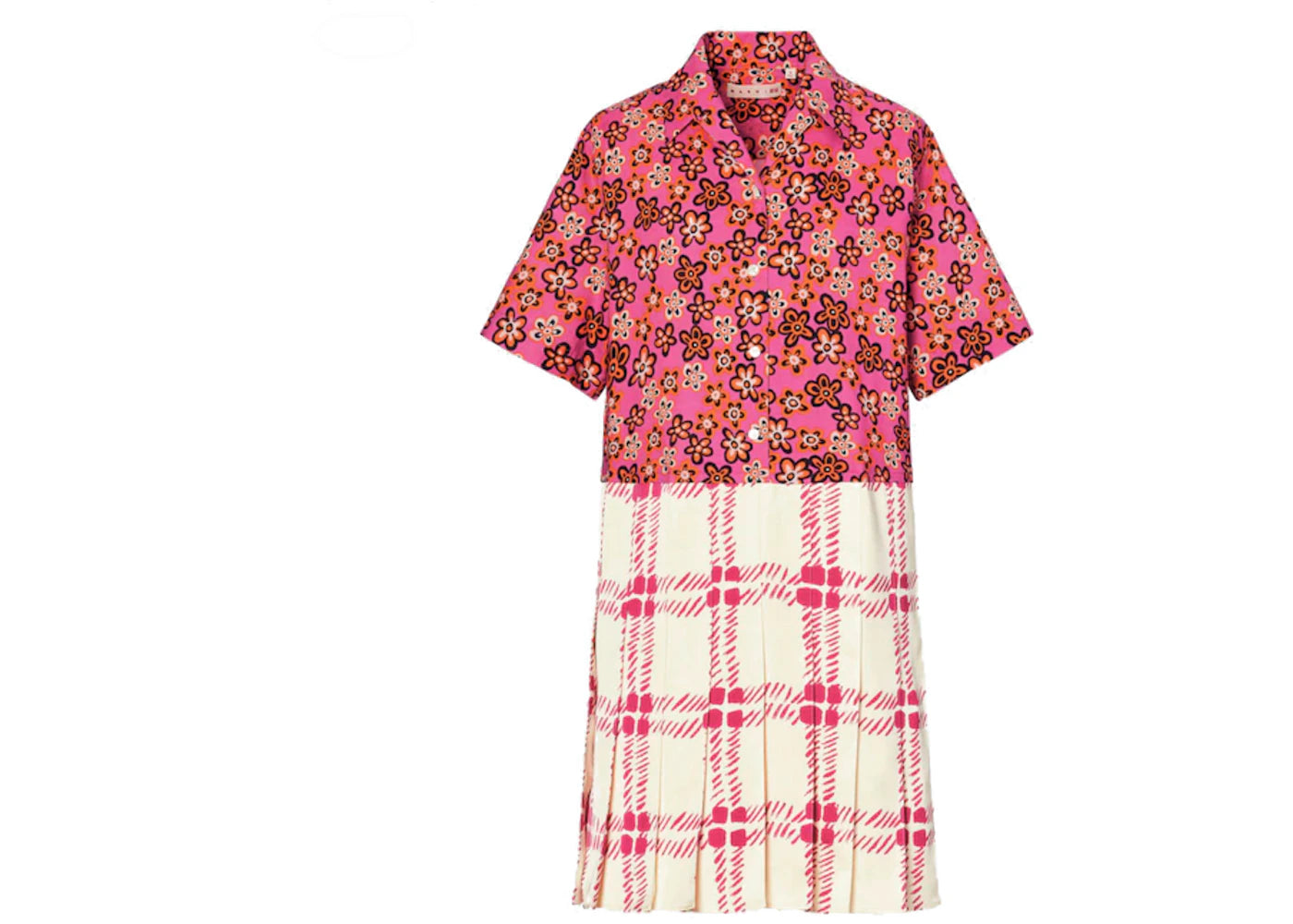 Uniqlo x MARNI Open Collar Pleated Dress (Asia Sizing) Pink