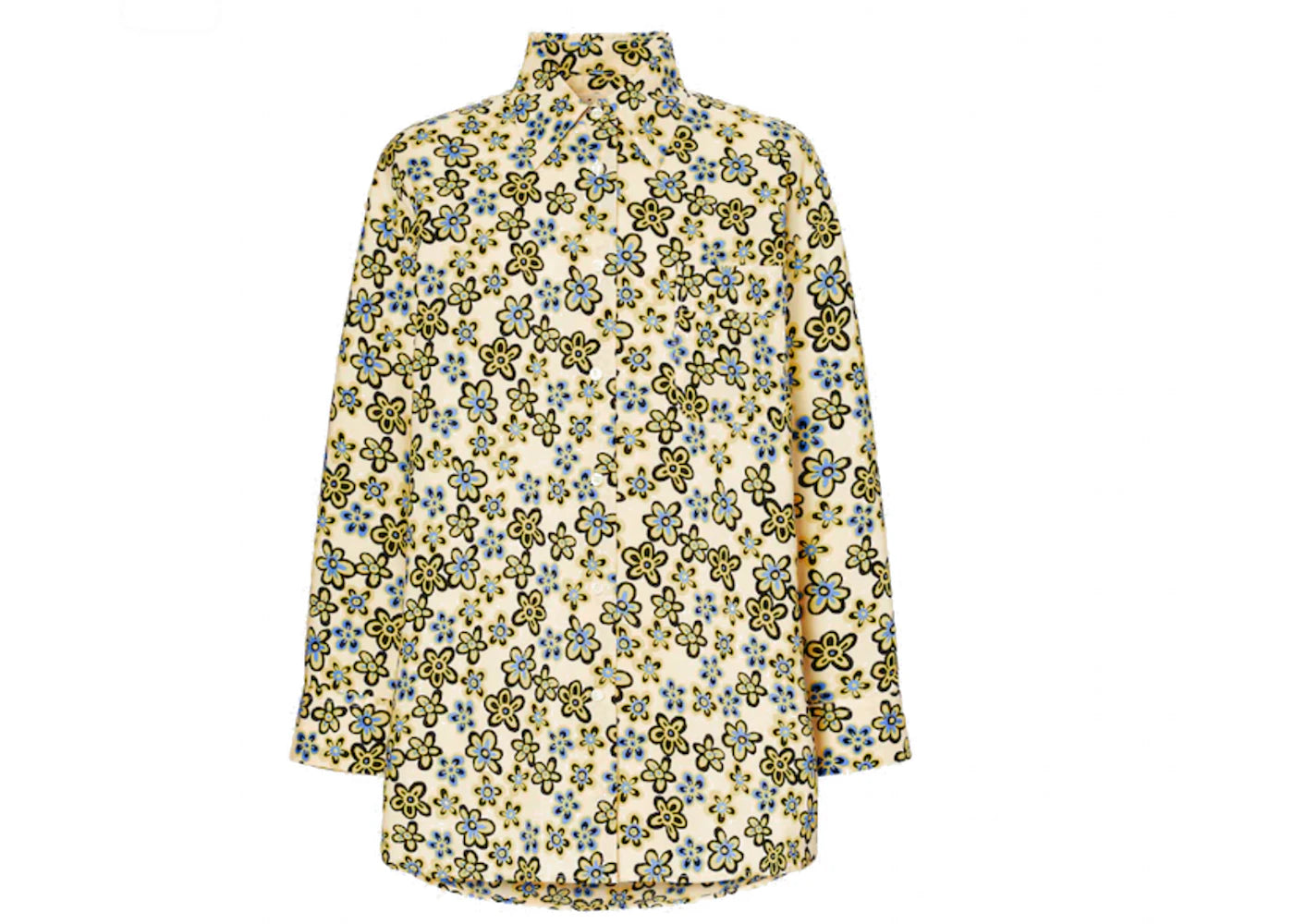 Uniqlo x MARNI Women's Oversized L/S Flower Shirt (Asia Sizing) Off White
