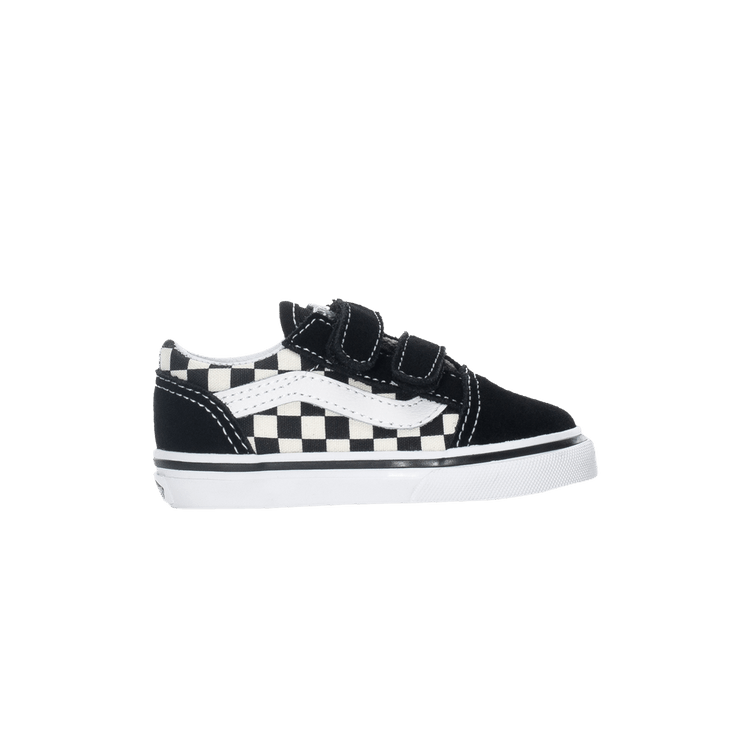 Vans Old Skool Velcro Primary Checkerboard Black White (Kids)