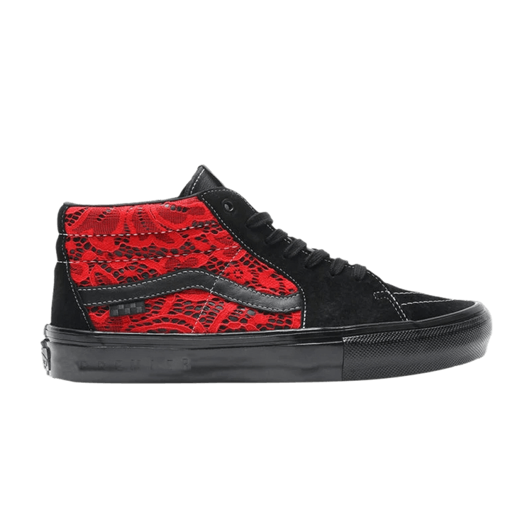 Vans Sk8 Grosso Mid Premier Black Red Lace