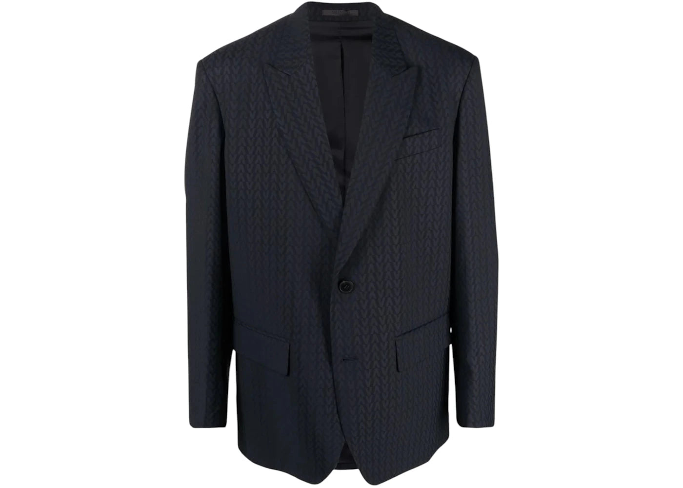 Valentino Garavani Monogram-Jacquard Wool Jacket Blue/Blue