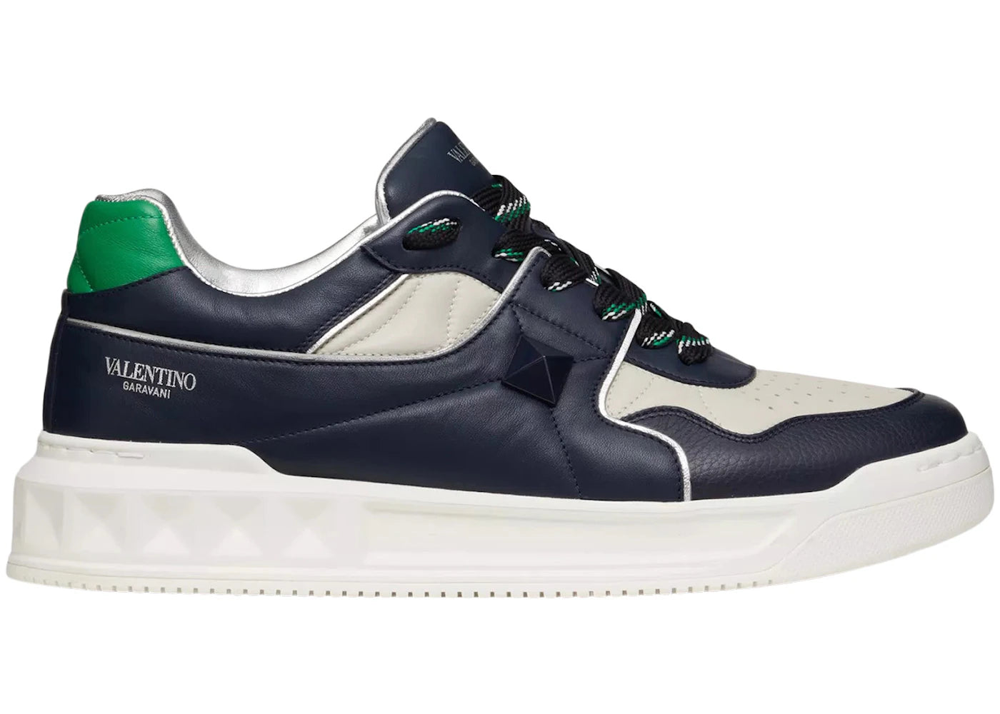 Valentino Garavani One Stud Low Top Marine White Bright Green