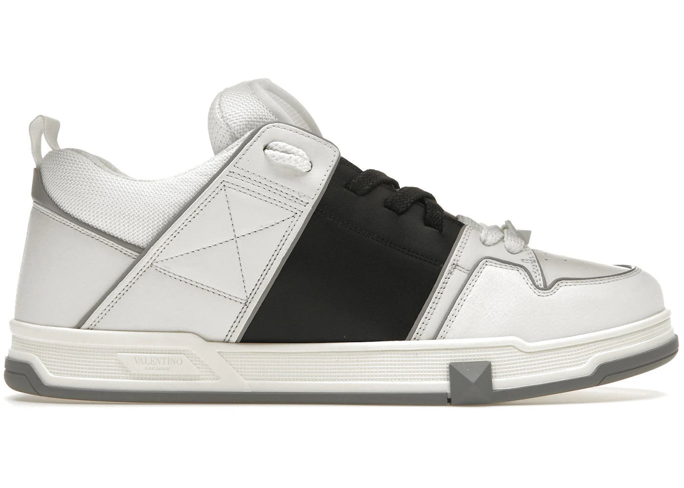 Valentino Garavani Open Skate Calfskin/Fabric White Black Grey