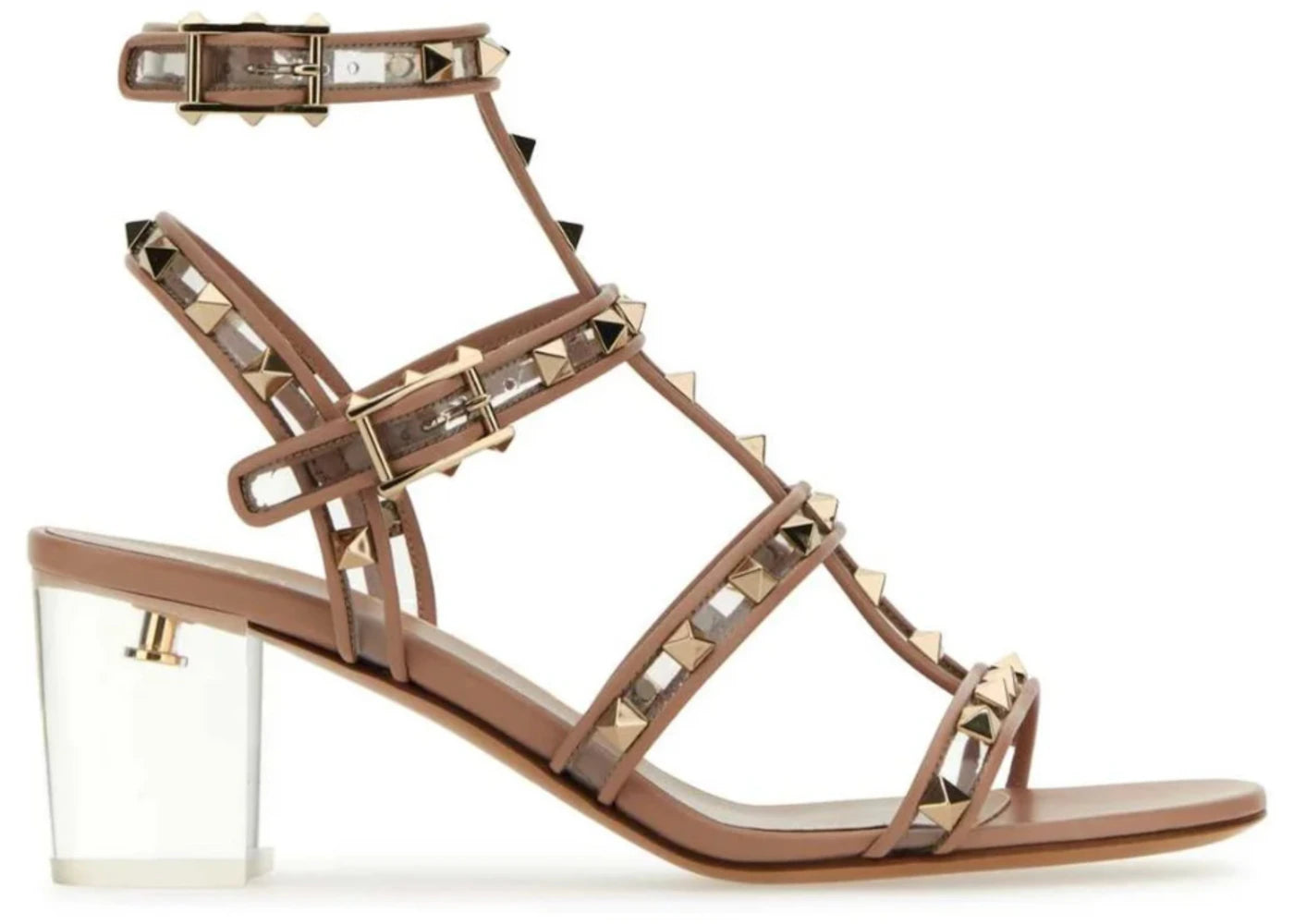 Valentino Garavani Rockstud Ankle Block-Heeled Sandals Pink (Women's)