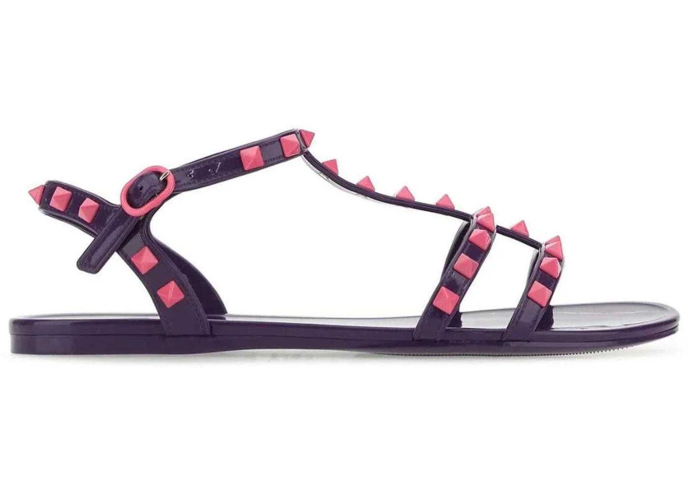 Valentino Garavani Rockstud Ankle Strap Sandals Purple Pink (Women's)