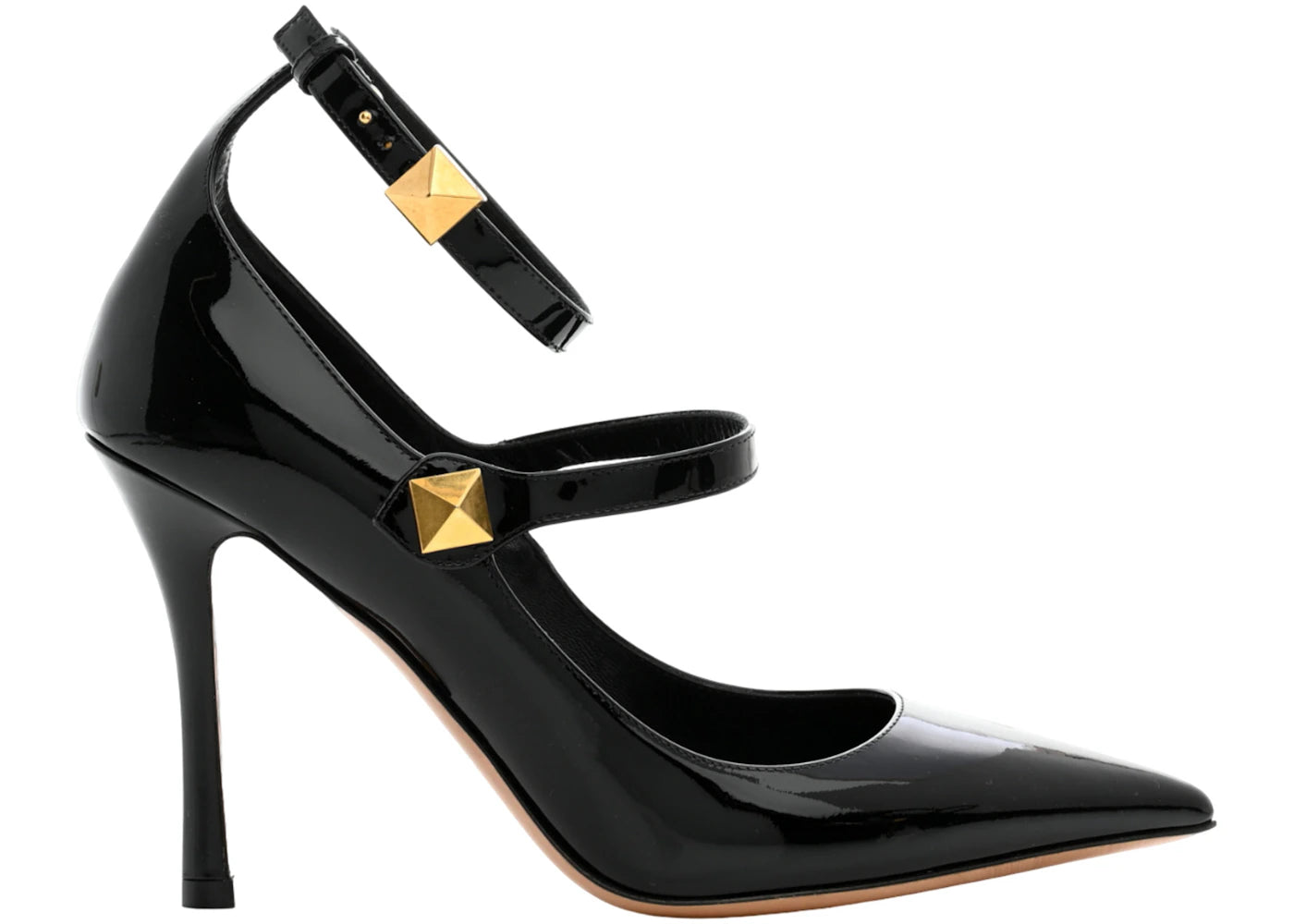 Valentino Garavani Rockstud Pointed Toe Ankle Pumps Black (Women's)