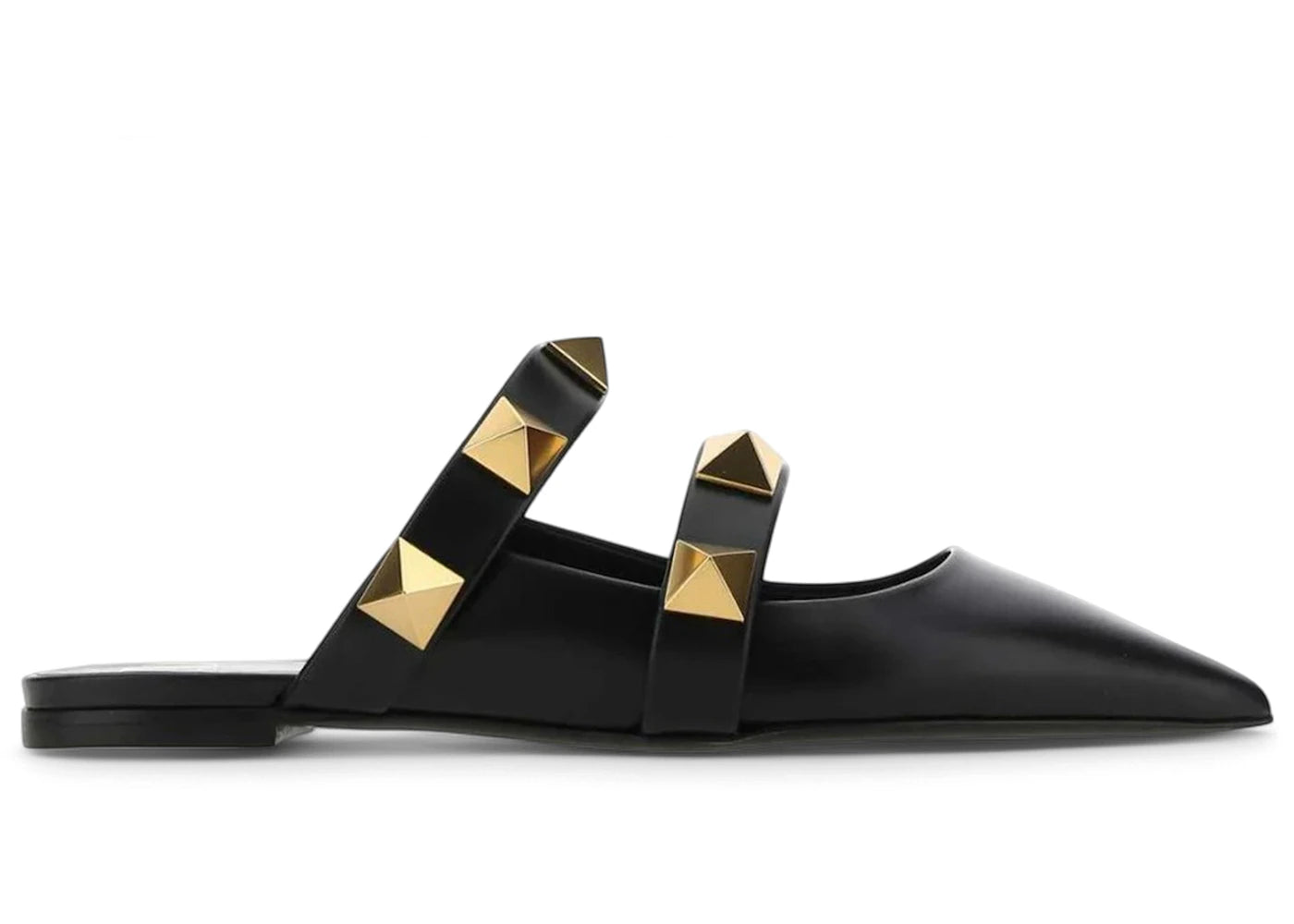 Valentino Garavani Roman Stud Pointed Toe Mules Black (Women's)