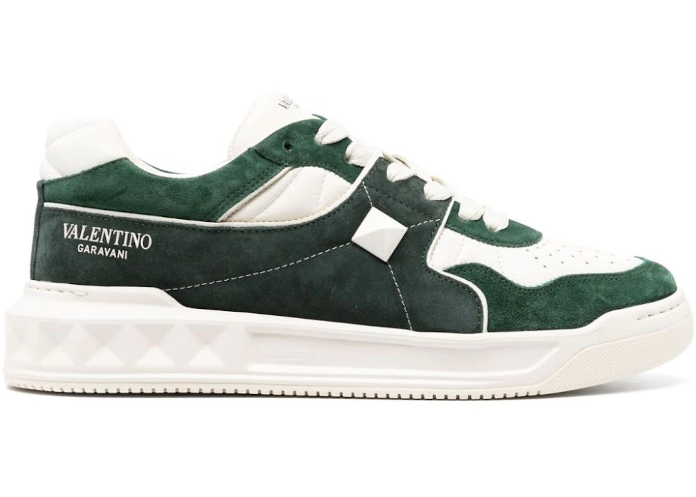 Valentino One Stud Low Sneaker Green White