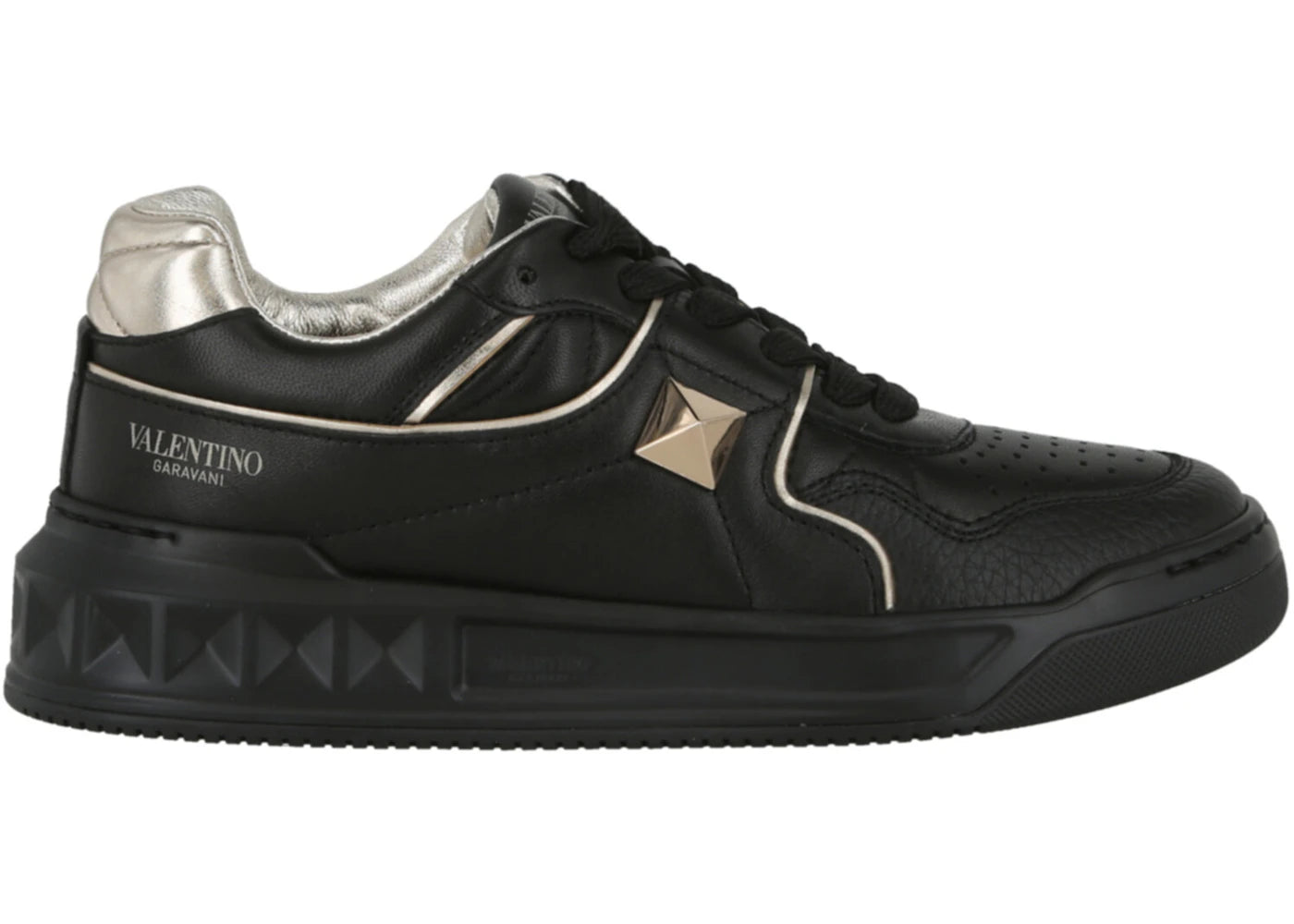 Valentino One Stud Low-Top Black Platinum (Women's)