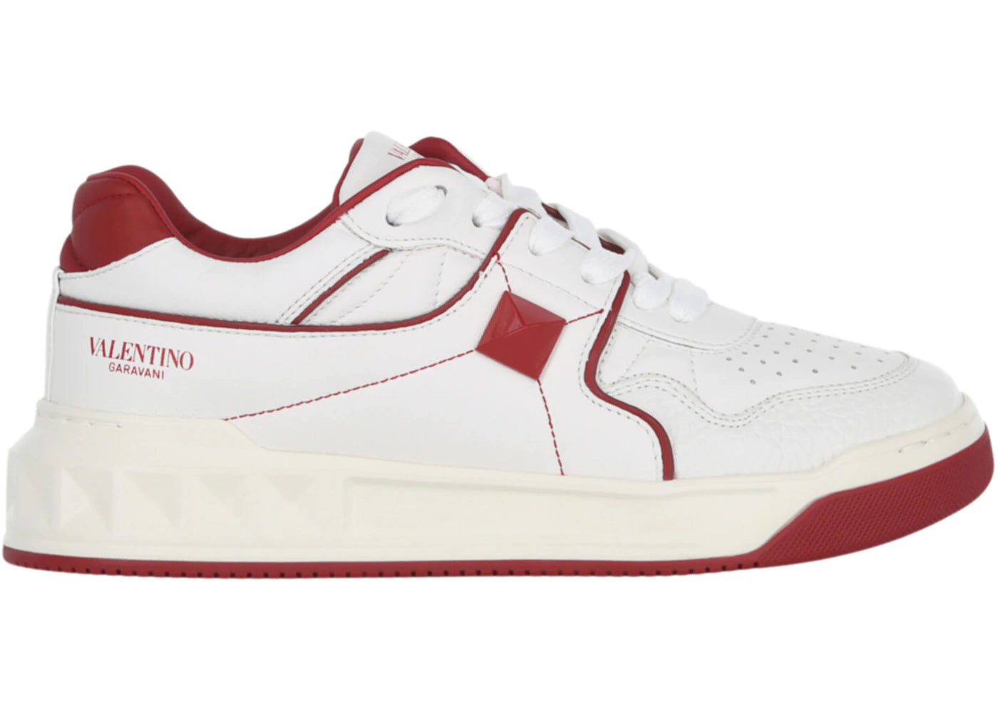 Valentino One Stud Low-Top White Red (Women's)