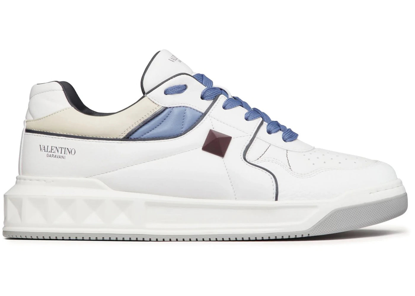 Valentino One Stud Low White Blue