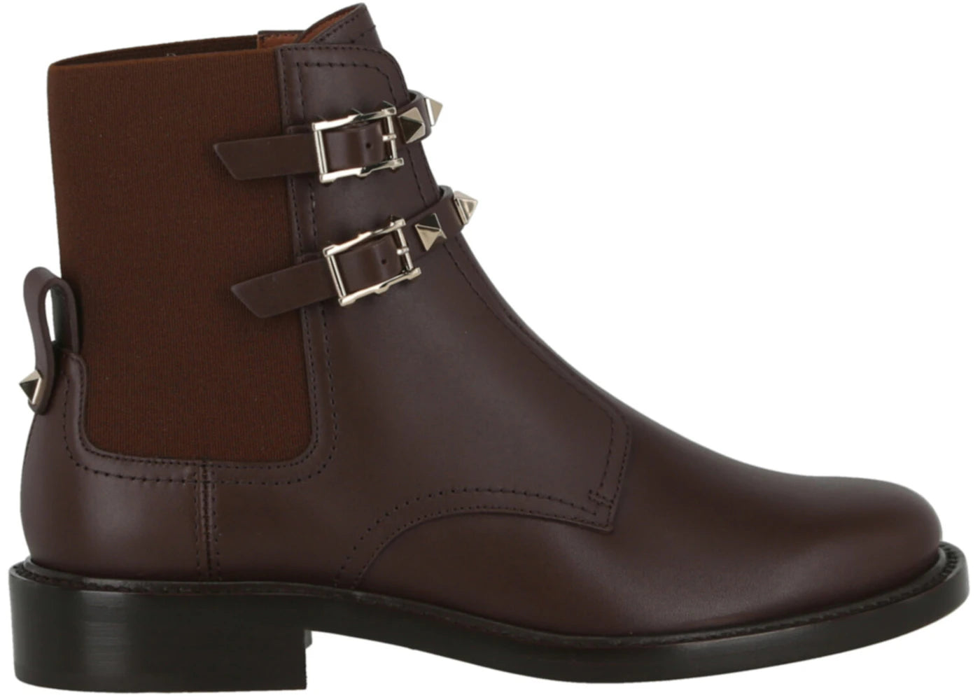 Valentino Rockstud-Embellished Ankle Boots Dark Brown (Women's)